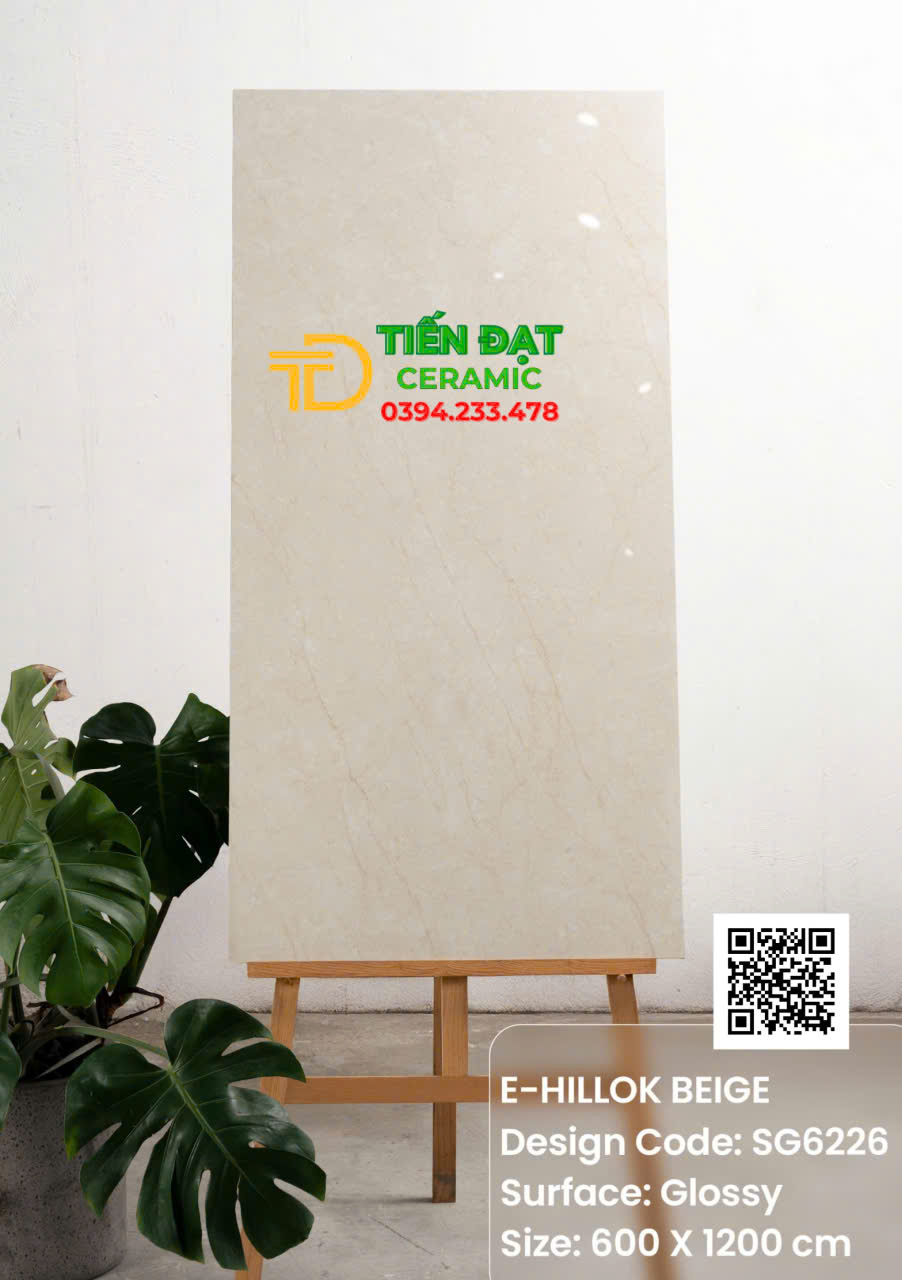 Gạch Khổ Lớn Ốp Tường 60x120 Vân Vàng Kem Ấn Độ