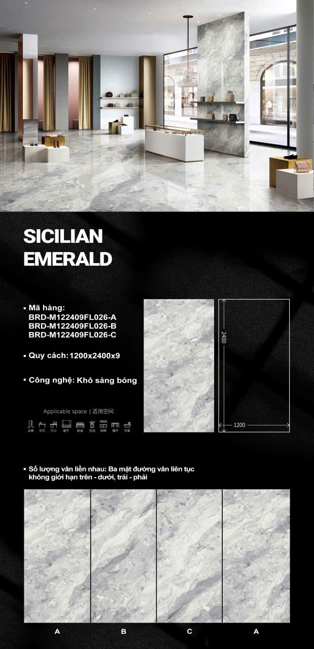 Gạch Khổ Lớn TQ 120x240 Đá Bóng Kim Cương Mẫu Mới