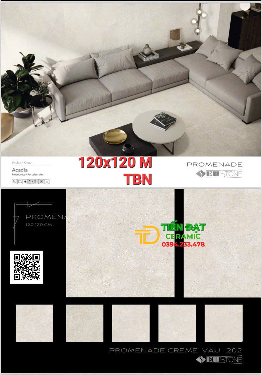Gạch Đá Mờ Cao Cấp 120x120 Lát Nền Tây Ban Nha Mẫu Mới
