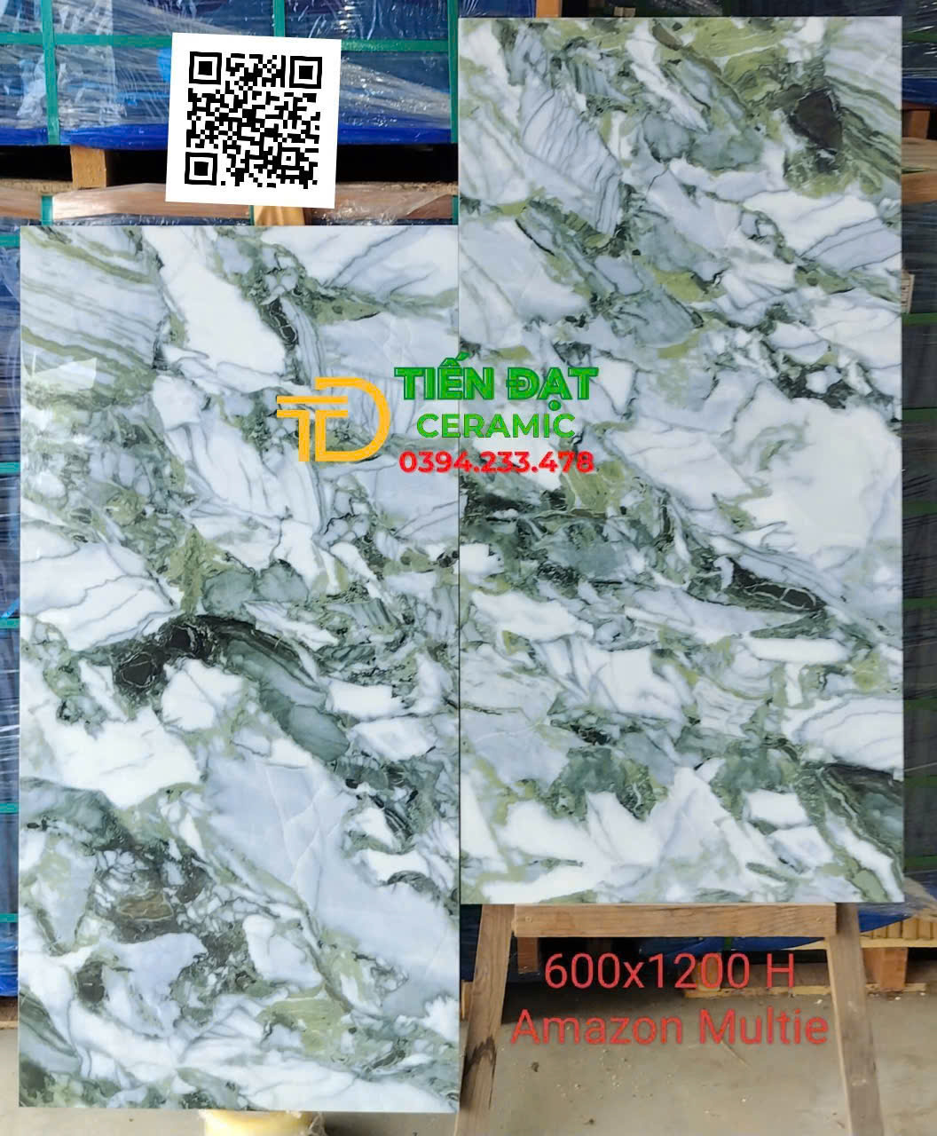 Gạch Lát Nền 60x120 Ấn Độ Khổ Lớn Xanh Đá Trắng