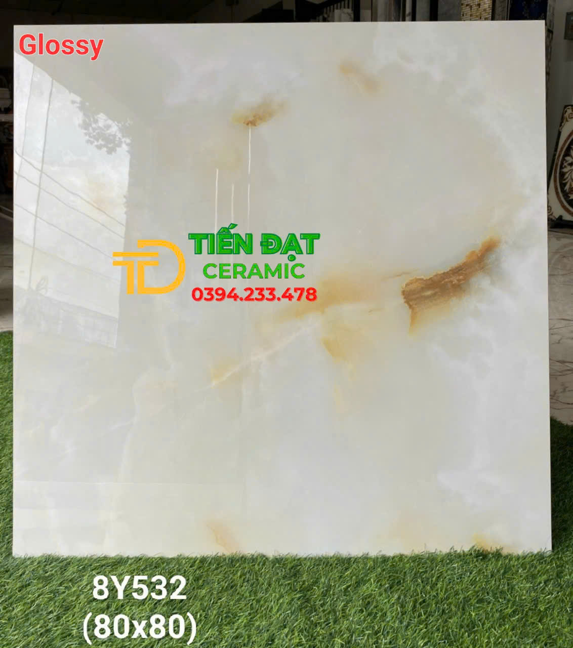 Gạch Lát Nền Bóng Kiếng TQ 80x80 Vân Đá Thạch Anh