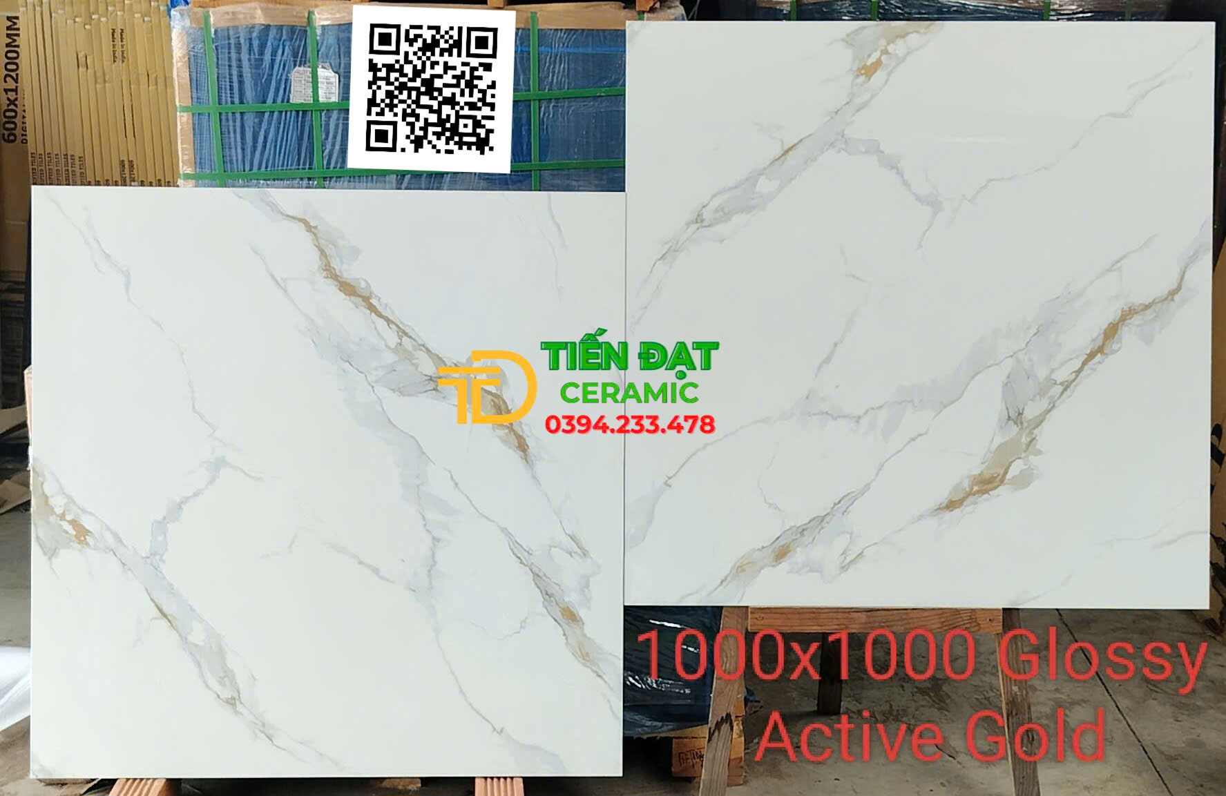 Gạch Lát Nền Khổ Lớn 100x100 Trắng Vân Vàng Xả Kho Giá Rẻ 