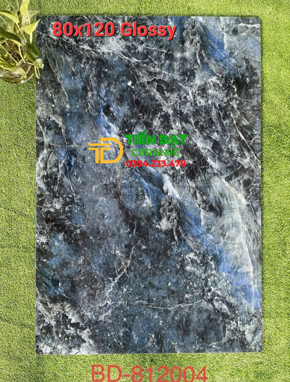 Gạch Lát Nền Phòng Khách 80x120 Tasa Xanh Vân Giả Đá