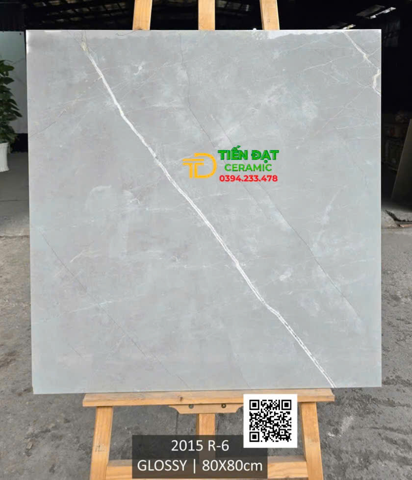 Gạch Lát Phòng Khách 80x80 Vân Trắng Giả Đá Ấn Độ 