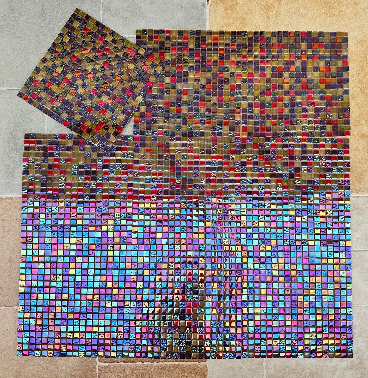Gạch Mosaic Thủy Tinh 30x30 Kính Rạn Nhiều Mầu