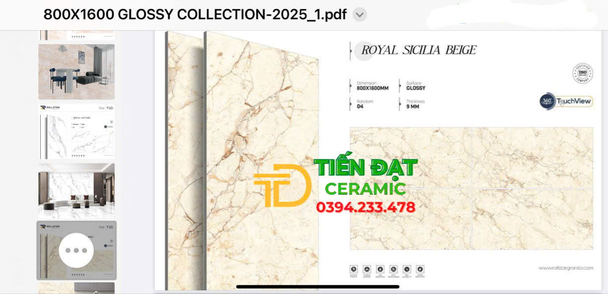 Gạch Nhập Khẩu 80x160 Vân Vàng Khổ Lớn Ốp Tường Giá Rẻ