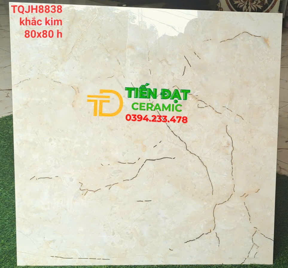 Gạch Nhập Khẩu 80x80 TQ Vân Vàng Ánh Kim Bóng Kiếng