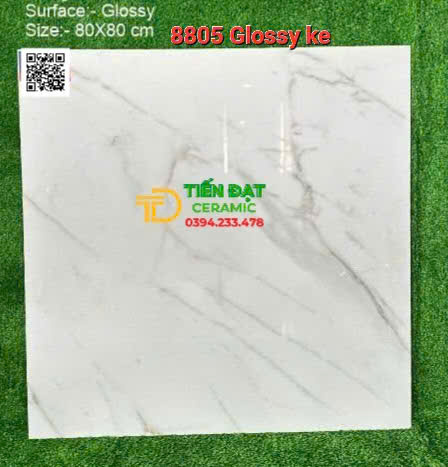 Gạch Nhập Khẩu Ấn Độ 80x80 Trắng Vân Xám Giá Rẻ Nhất