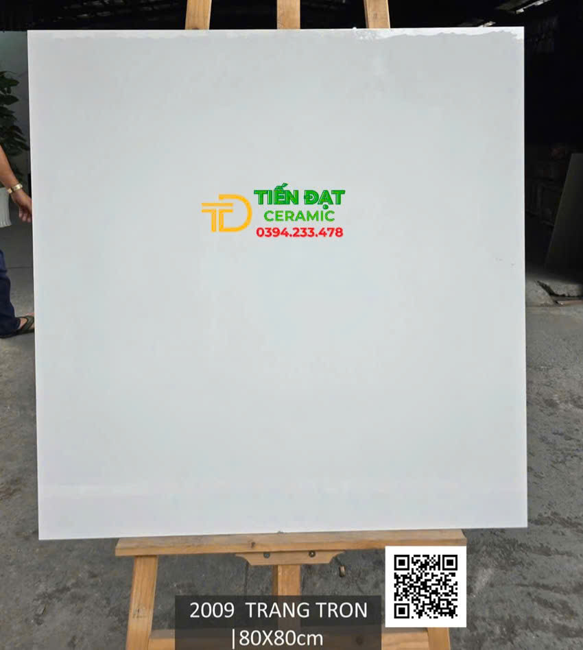 Gạch Ốp Lát 80x80 Khổ Lớn Trắng Trơn Vi Tinh
