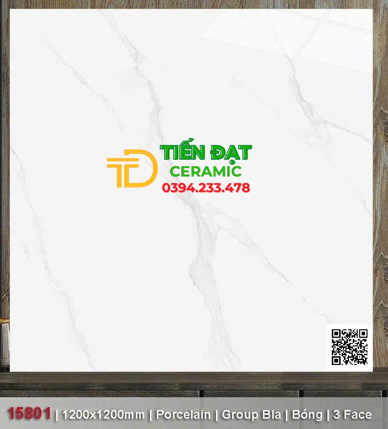 Gạch Ốp Lát Bóng Kiếng 120x120 Xsmart Trắng Vân Cao Cấp