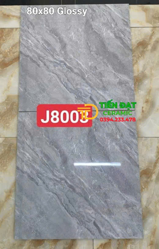 Gạch Ốp Lát Cao Cấp 80x80 TQ Vân Xám Đá Bóng Kim Cương