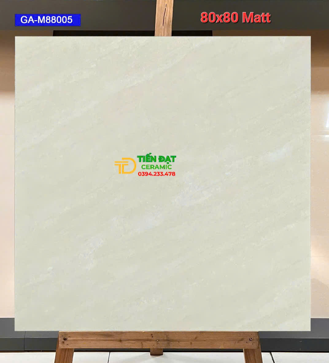 Gạch Ốp Lát Khách Sạn 80x80 Đá Mờ  Vân Vàng Kem Cao Cấp