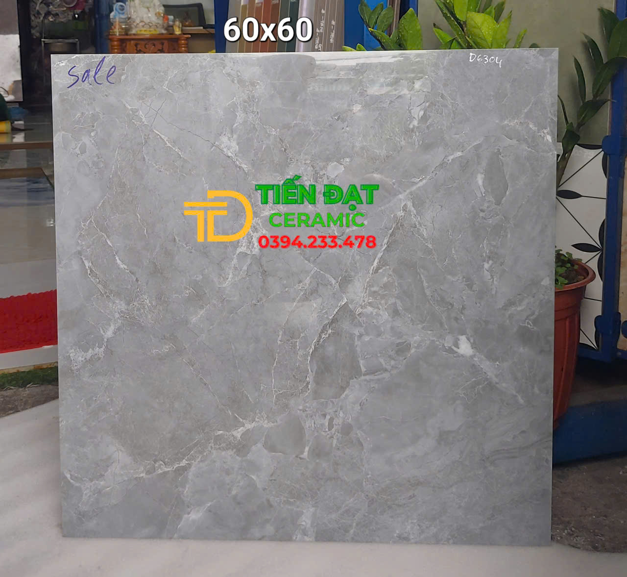 Gạch Ốp Lát Sale 60x60 Takao Vân Xám Đậm Bóng Kính Vi Tinh