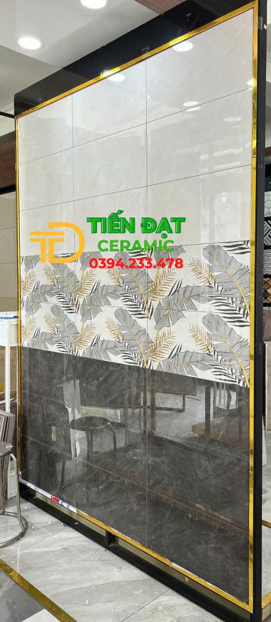 Gạch Ốp Tường Apodio 30x60 Đá Bóng Kim Cương Đen Hoa Văn