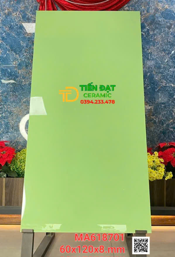 Gạch Ốp Lát Trang Trí 60x120 Apodio Xanh Trơn Mẫu Mới