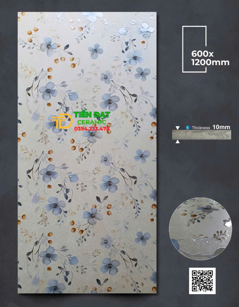 Gạch Ốp Lát Trang Trí Mặt Tiền 60x120 Mờ Rải Hạt Hoa Văn Đẹp