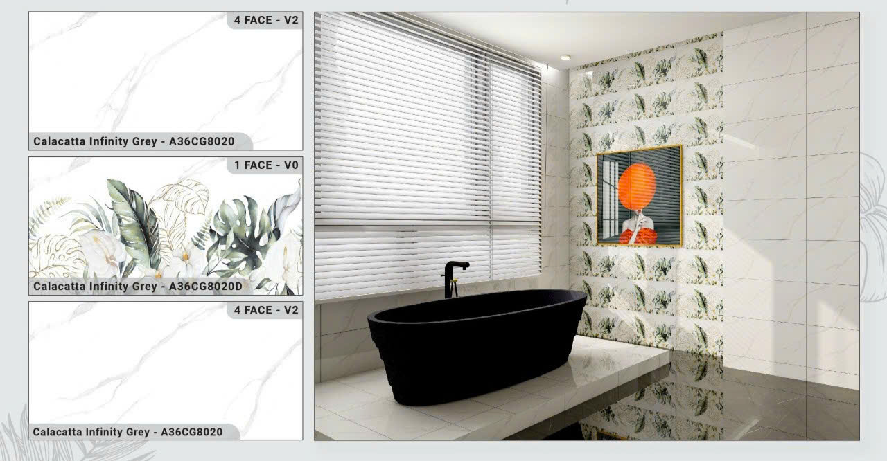 Gạch Đá Bóng Kiếng 30x60 Ốp Tường Trắng Vân Mẫu Mới
