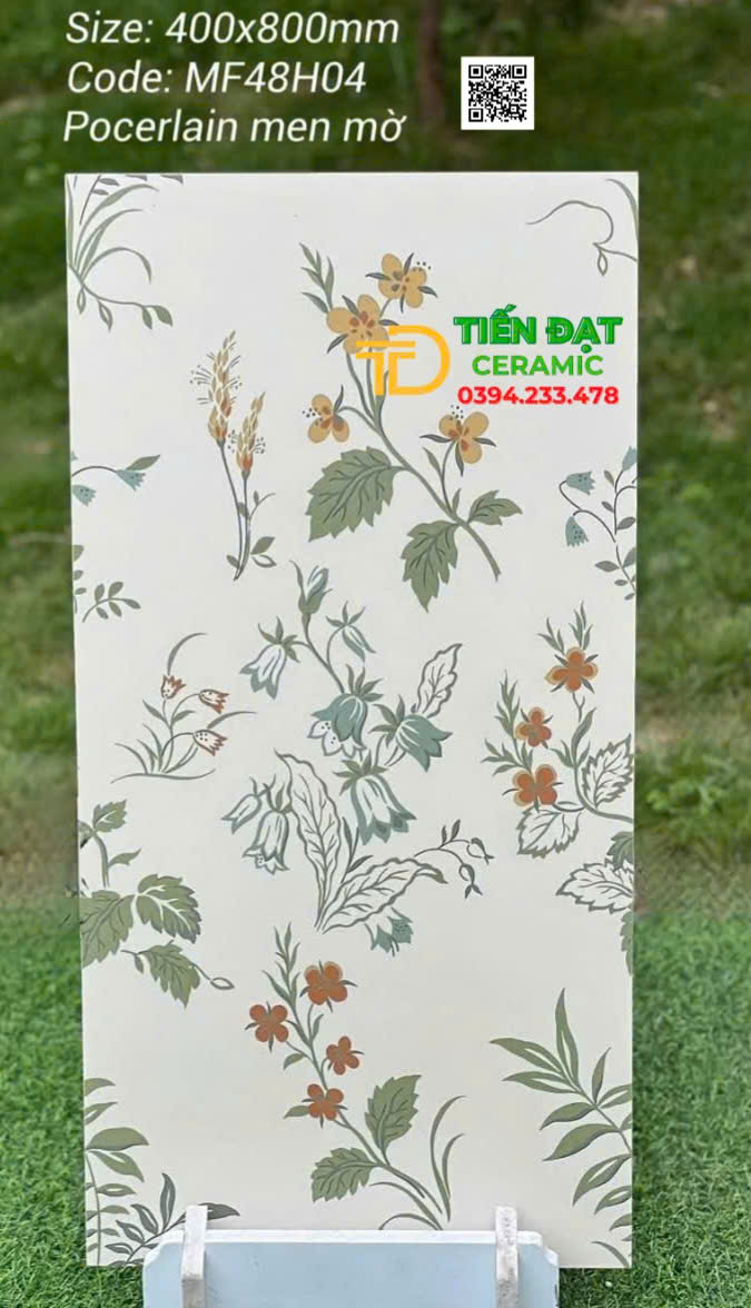 Gạch Ốp Tường 40x80 Đá Mờ Rải Hạt Bông Hoa Trang Trí Đẹp