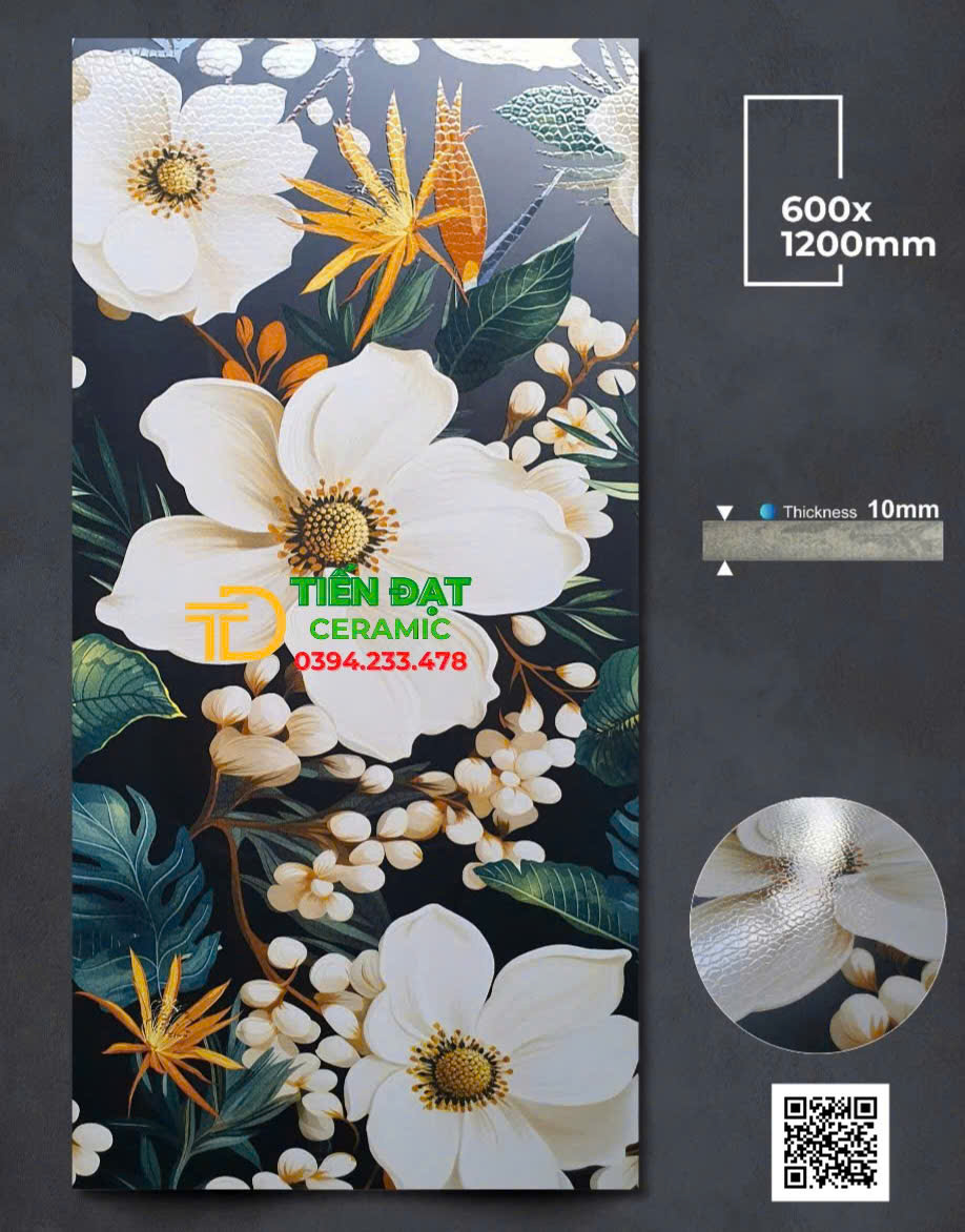 Gạch Ốp Tường 60x120 Apodio Rải Hạt Tinh Thể Bông Hoa Mới Đẹp