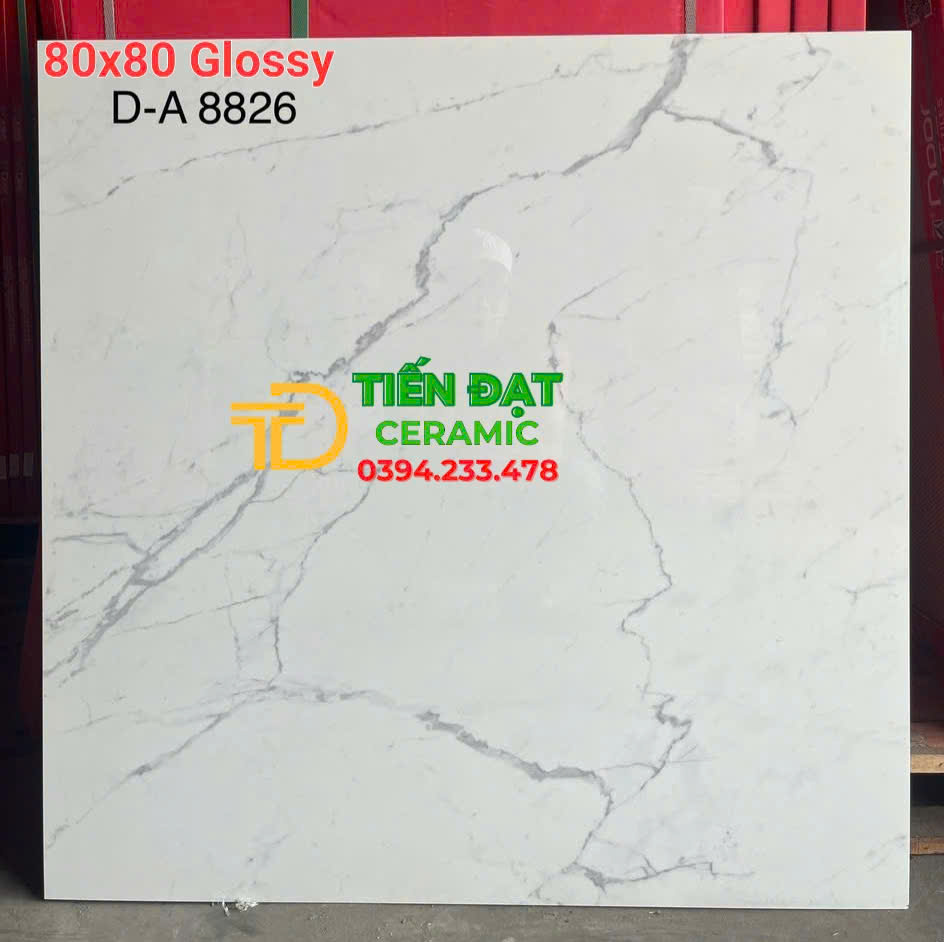 Gạch Ốp Tường TQ 80x80 Trắng Vân Xám Tại Quận 3