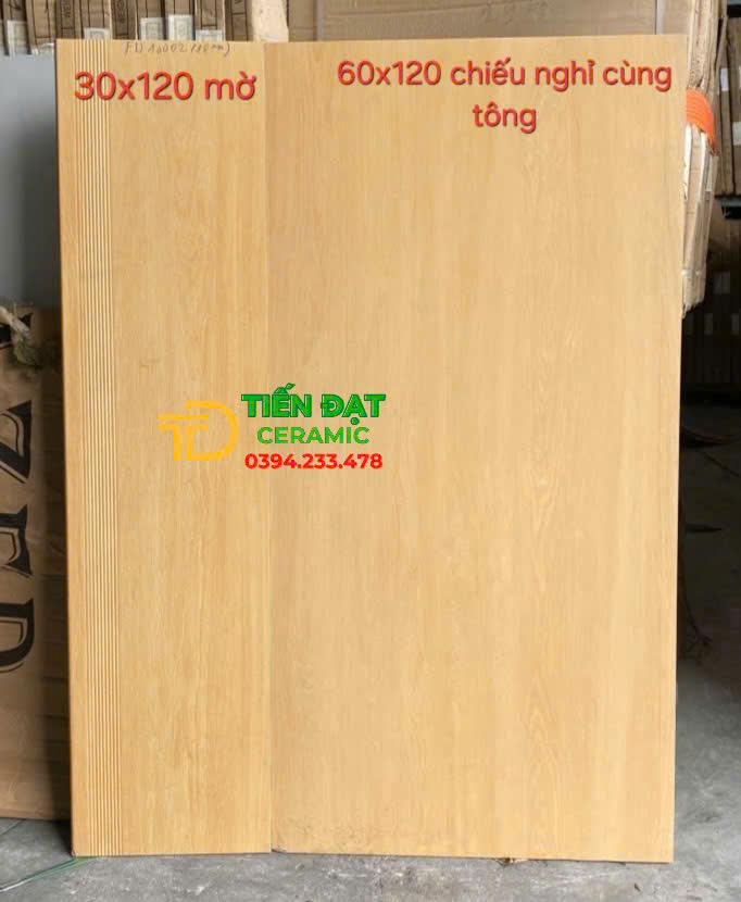Kho Gạch Cầu Thang 30x120 Giả Gỗ, Gạch Chiếu Nghỉ 60x120 Cùng Tông