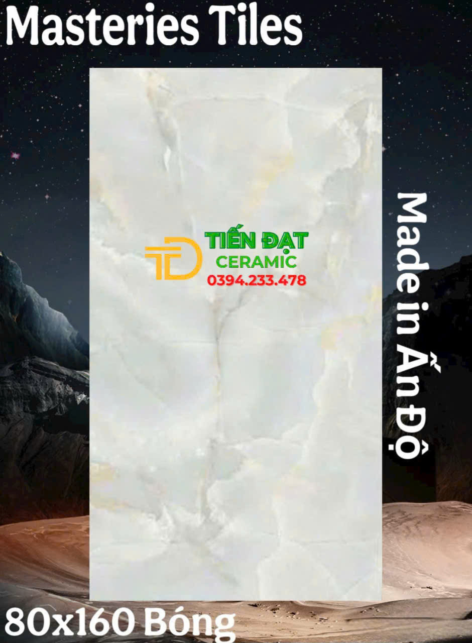 Kho Gạch Khổ Lớn Ấn Độ 80x160 Vân Trắng Xanh Ngọc Tại Quận 7 