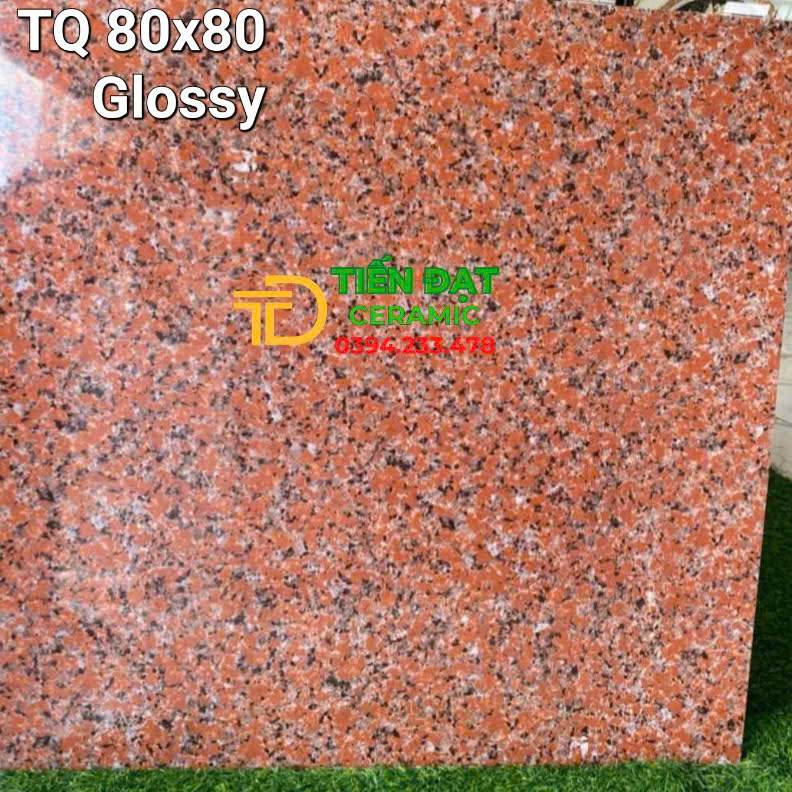 Kho Gạch Nhập Khẩu TQ 80x80 Đỏ Hoa Cương Bóng Vi Tinh