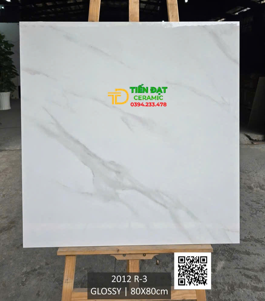 Kho Gạch Ốp Lát Ấn Độ 80x80 Trắng Vân Xám Bóng Kiếng