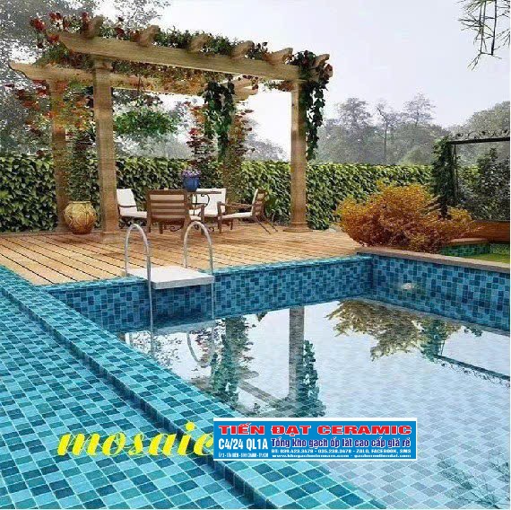 Gạch Mosaic Vỉ Cao Cấp 30x30 Ốp Bể Bơi Mẫu Mới