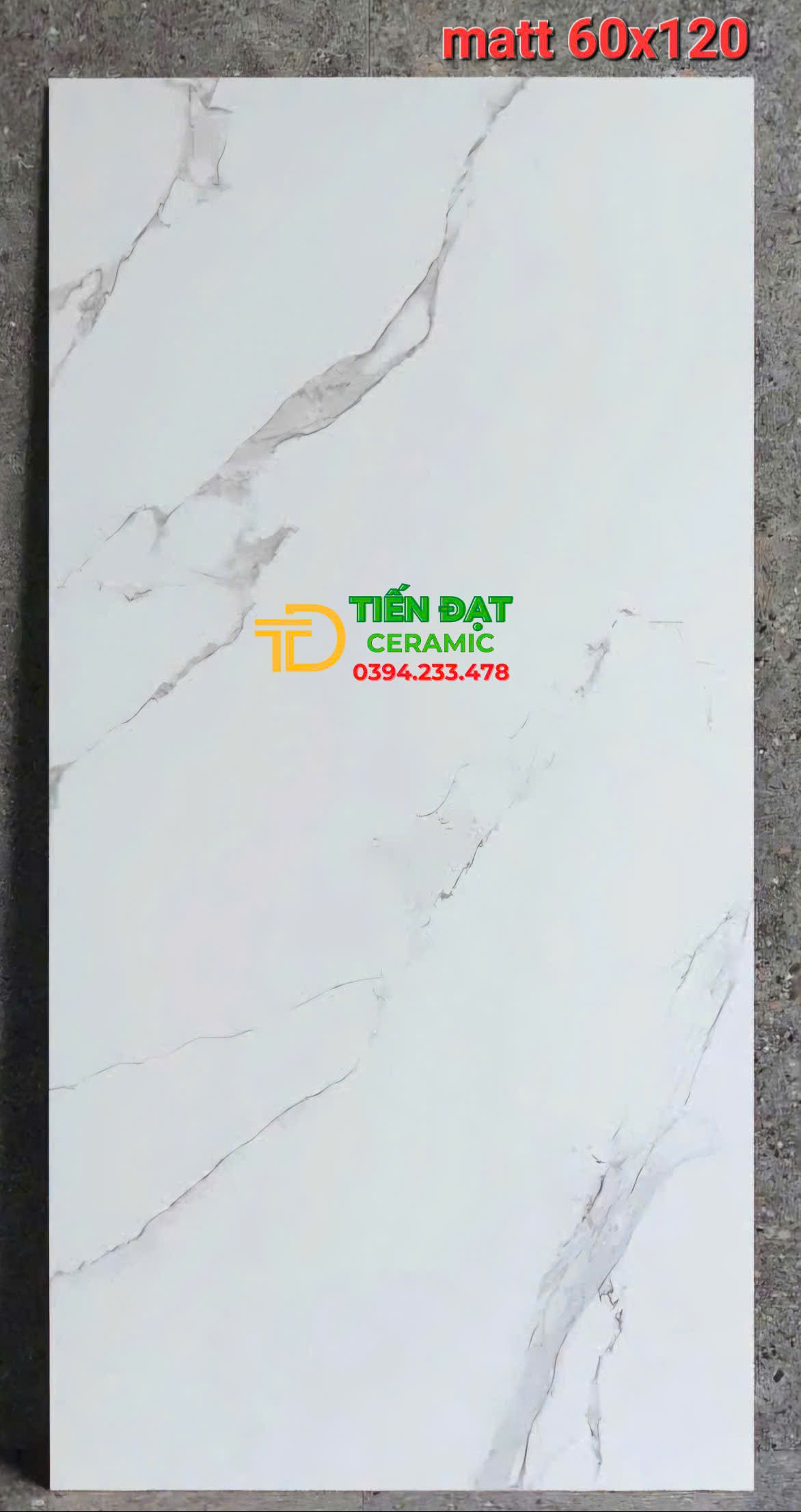 Tổng Kho Gạch Đá Mờ  Apodio 60x120 Trắng Vân Xám Mẫu Mới