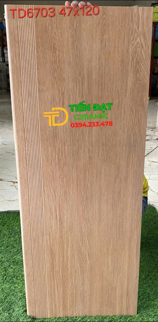 Tổng Kho Gạch Giả Gỗ TQ 47x120 Lót Câu Thang Vân Vàng