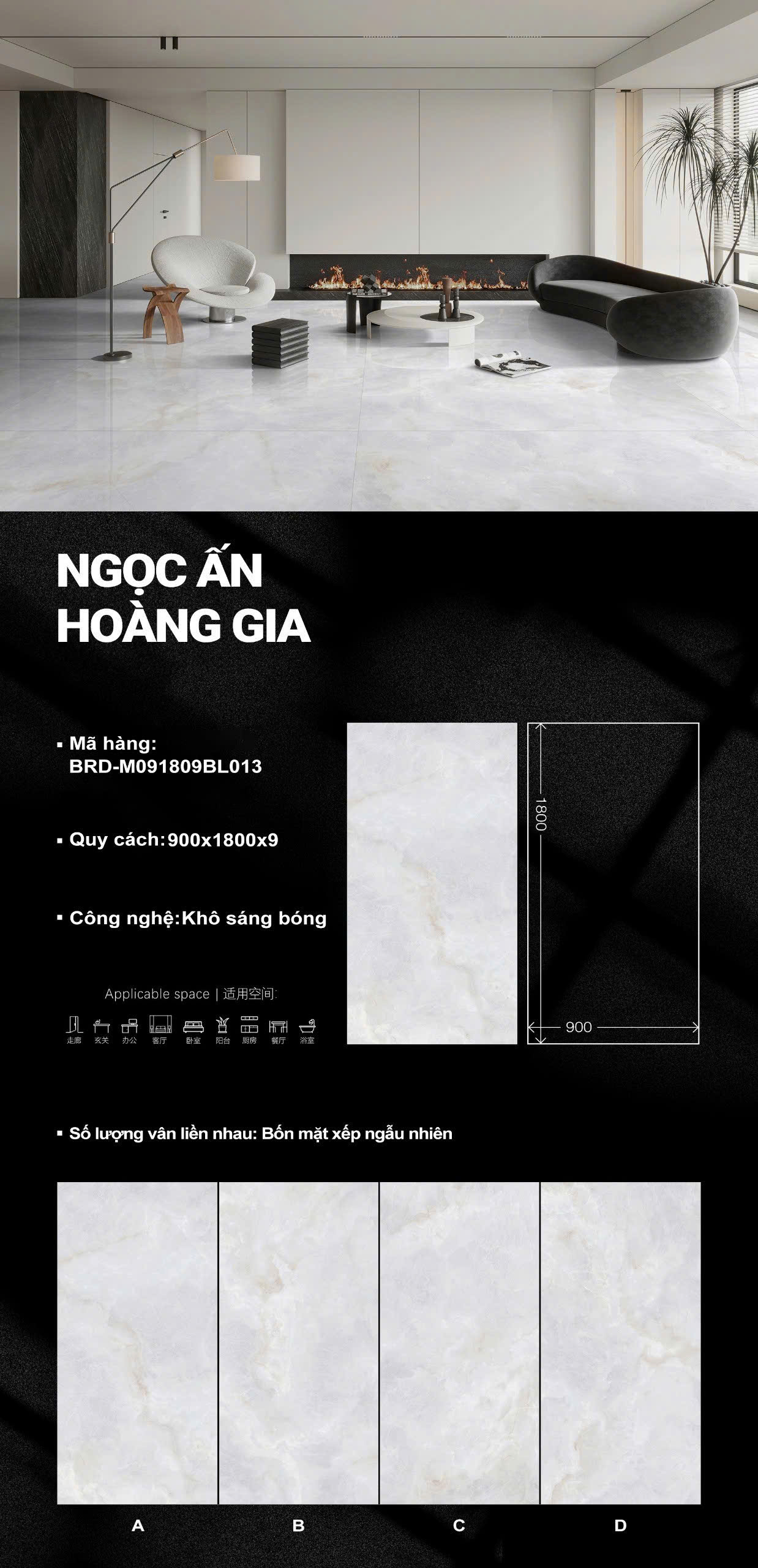 Tổng Kho Gạch Khổ Lớn TQ 90x180  Vân Ngọc Thạch Tại HCM