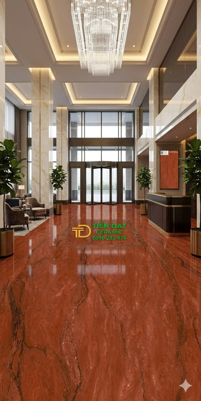 Gạch Khổ Lớn Prime 80x160 Vân Đỏ Ốp Lát Trang Trí Biệt Thự