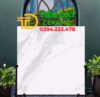 Đá Bóng Kiếng 120x120 Ốp Tường Trắng Vân Mây