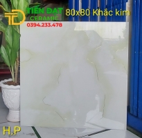 Gạch Bóng Kiếng 80x80 Ánh Kim Xanh Nhạt Đẹp