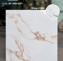 Đá Bóng Kiếng 80x80 Apodio Trắng Vàng Ốp Lát Phòng Khách