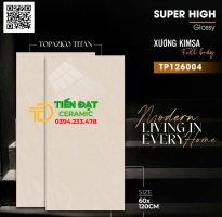 Đá Bóng Kính Kim Cương 60x120 Vincera Ốp Lát Vàng Kem