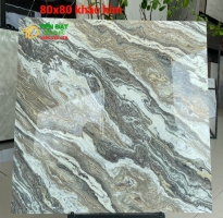 Đá Cao Cấp 80x80 Bóng kiếng Khắc Kim