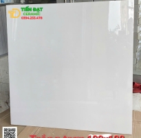 Đá Đồng Chất TQ 100x100 Trắng Trơn Siêu Bóng Vi Tinh Kim Cương
