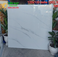 Đá Granite 120x120 Bóng Kiếng Trắng Vân Khói Ấn Độ 