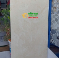 Đá Mờ Hiệu Ứng Caving 60x120 Vân Vàng Nhạt Lát Biệt Thự