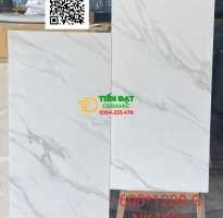 Đại Lý Gạch Ấn Độ 60x120 Trắng Vân Bóng Kiếng Kim Cương