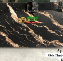 Gạch Khổ Lớn Ốp Mặt Tiền Cột Cổng 120x240 Đen Vân Vàng Rẻ Đẹp