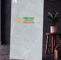 Gạch Bóng Kiếng 60x120 Vân Xám Xanh Nhạt Mẫu Mới