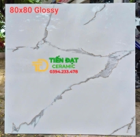 Gạch Bóng Kiếng 80x80 Ốp Lát Hà Thanh Trắng Vân Xả Kho