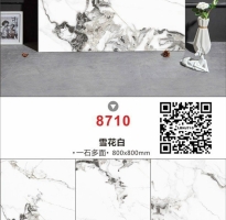 Gạch Bóng Kiếng 80x80 Trắng Vân Đen TQ