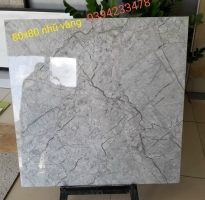 Gạch Bóng Kiếng Nhũ Vàng 80x80 Vân Giả Đá