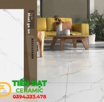 Gạch Bóng Kiếng Vi Tinh 80x160 Đá Marble Trắng Vân Giá Rẻ