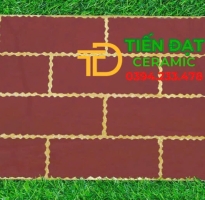 Gạch Bóng Kính 20x40 Đỏ Nhũ Vàng Cao Cấp