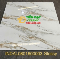 Gạch Bóng Kính Cao Cấp 80x160 Lát Phòng Khách Trắng Vân Vàng